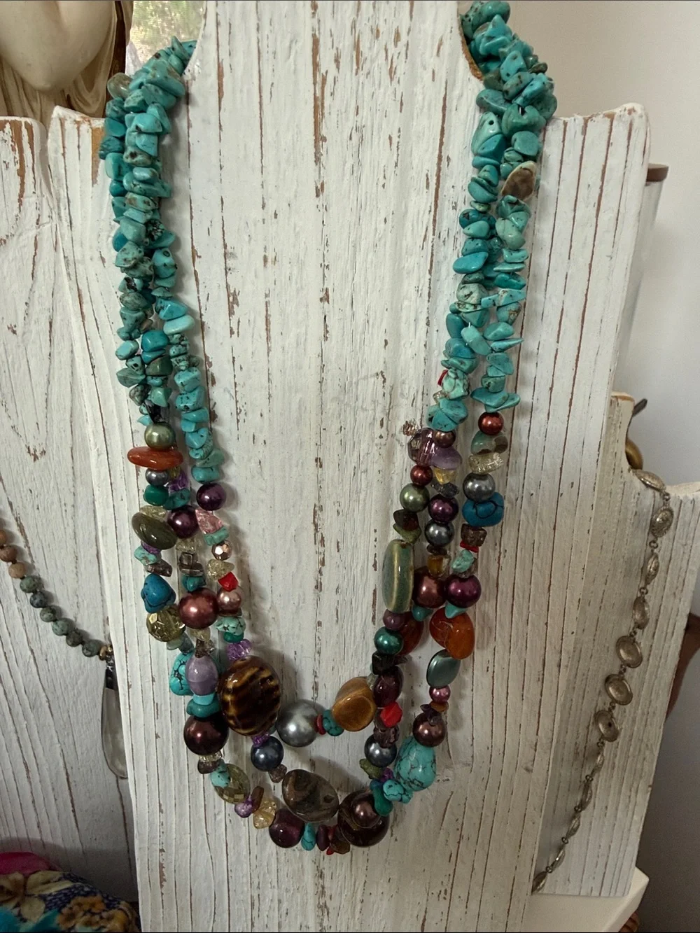 Nike Turquoise Multi-Strand Beaded Necklace
